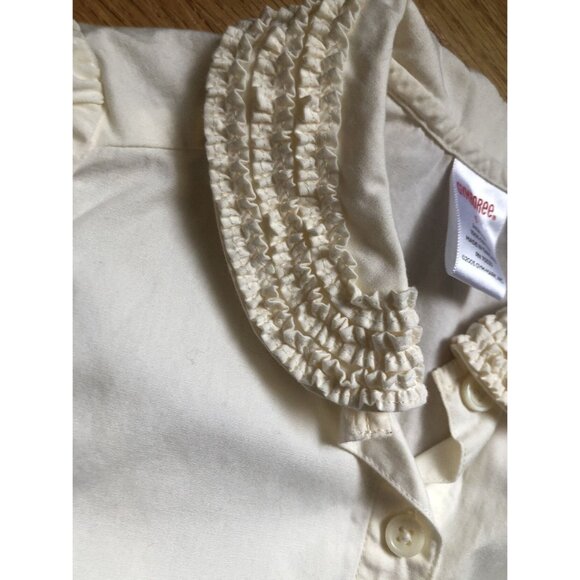 Gymboree Cream Size 6 Peter Pan Collar Button Up Shirt - Picture 2 of 6